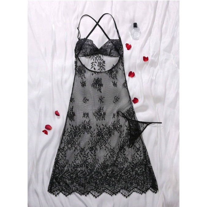 Discover Timeless Elegance with Our Black Babydoll 2 Piece Set